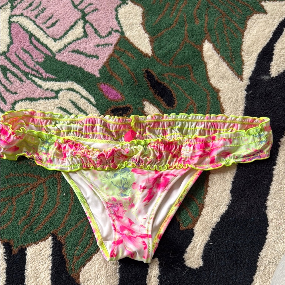 Victoria Secret Cheeky Floral Ruffled Bikini Bottom